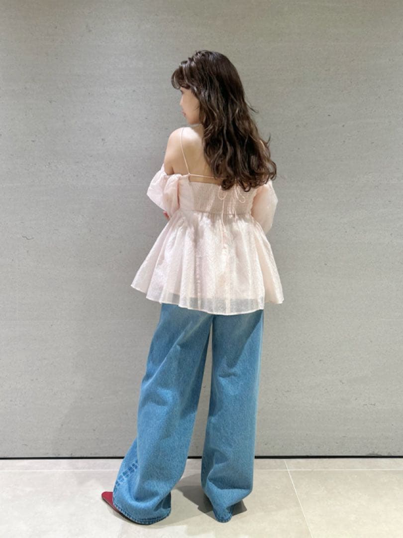 LILY BROWN 3wayシアージャガードペプ ラムブラウス