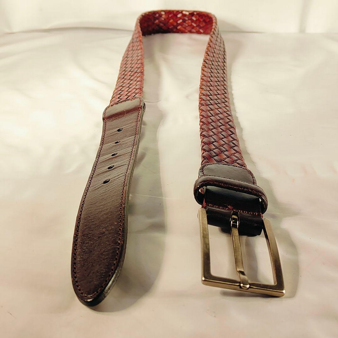 【極艶美品】Brooks Brothers　高級編み込みドレスベルト　イタリア製