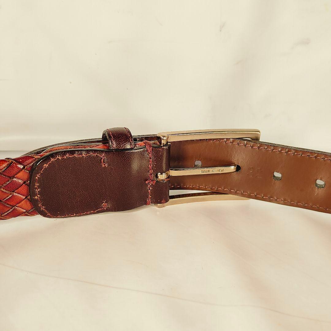 【極艶美品】Brooks Brothers　高級編み込みドレスベルト　イタリア製