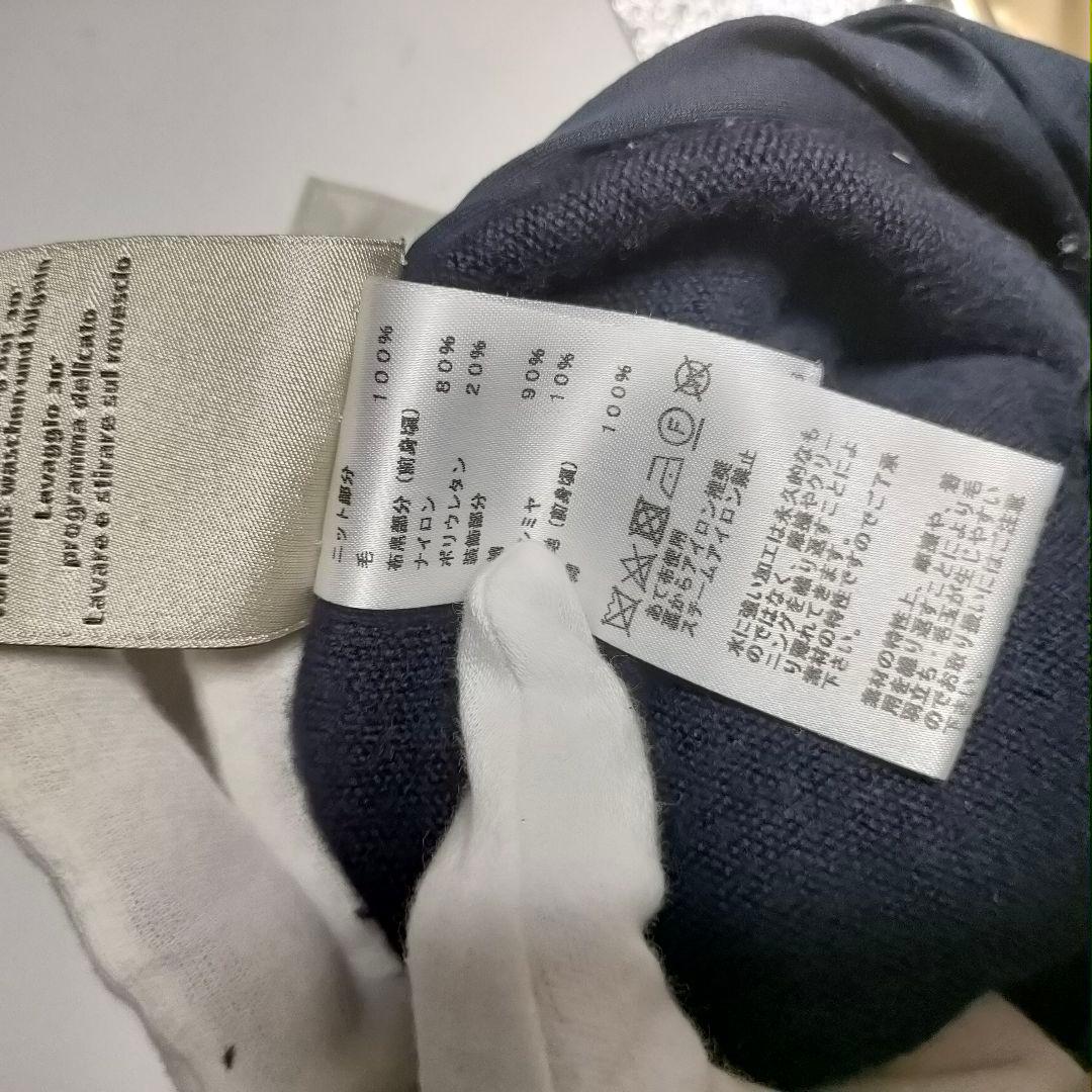 【未使用級】エルメス ブルゾン ナイロン カシミヤ 切替 紺 メンズ サイズＬ