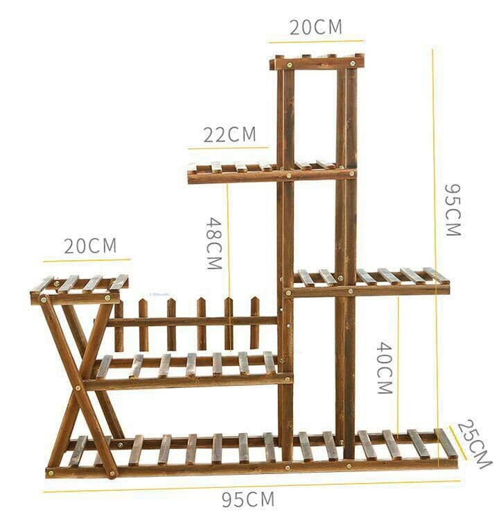 フラワースタンド 棚 木製 ガーデンラック 5段 花台 植物棚 盆栽棚 園芸5