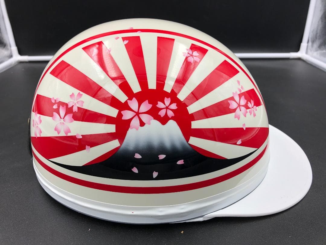 コルク半　カスタム　富士日章三つボタン　ホワイトピンク　白赤　桜セット