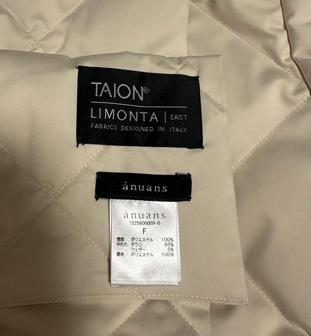 anuans taion コラボ　ミドルダウン　エクリュ