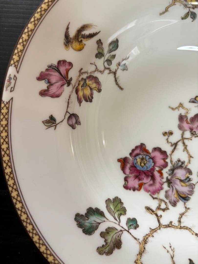 希少❣️未使用美品❣️ウエッジウッド スワロー シノワズリ スープ皿2枚廃盤黒壺