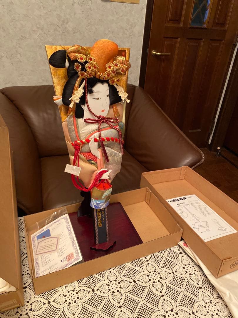 伝統的な羽子板 手作り装飾‼️河寿の羽子板と、羽子板立てのセット❣️全くの新品‼️