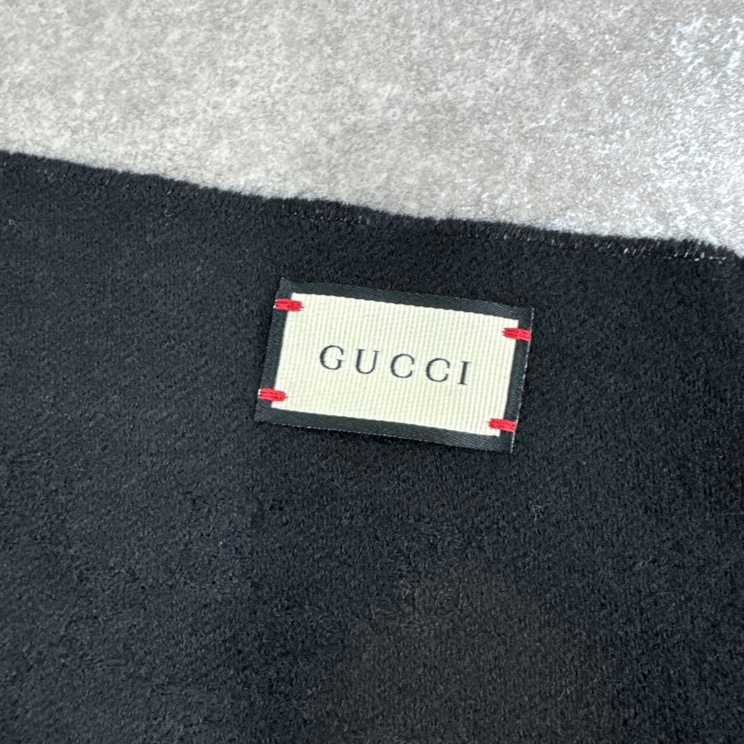 GUCCI グッチ GG柄 総柄 ブラック マフラー ストール ショール