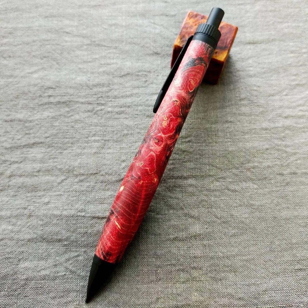 スタビライズドウッド　ハンドメイド　木軸シャープペン　0.5mm　ブラック