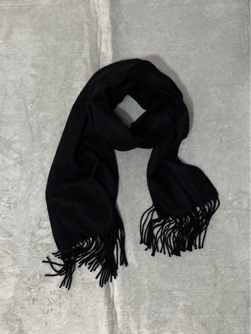 大人気 GIVENCHY ジバンシー 高級 ウール 無地 マフラー ブラック