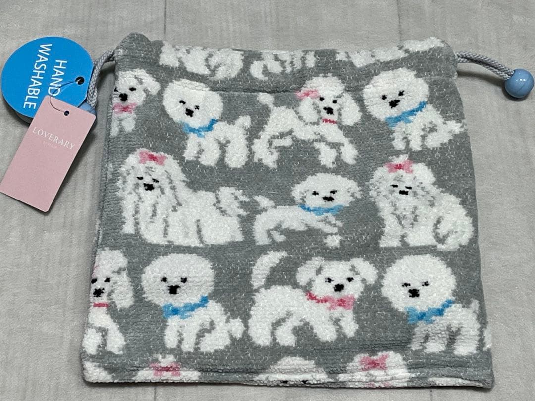 ラブラリーバイフェイラー モフモフワンチャン 巾着