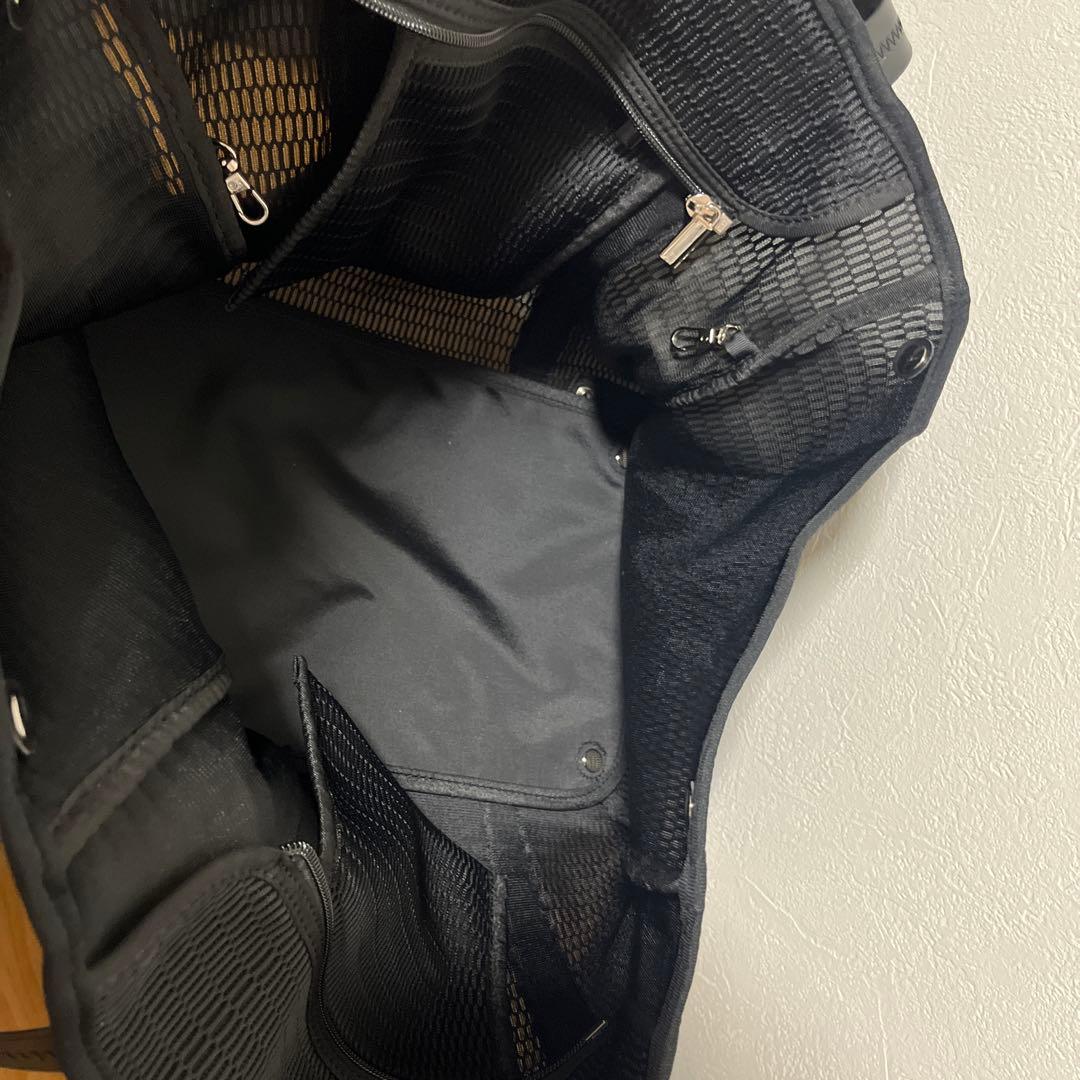 qbag paris メッシュ ブラック l マザーズバッグ　トートバッグ