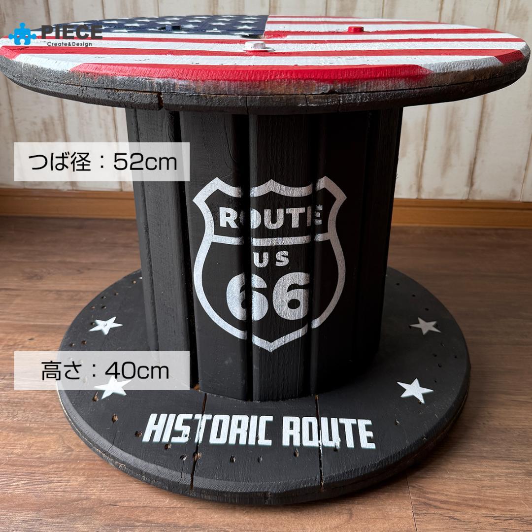 ケーブルドラム 電線ドラム テーブル アメリカン インテリア ガレージ 星条旗①
