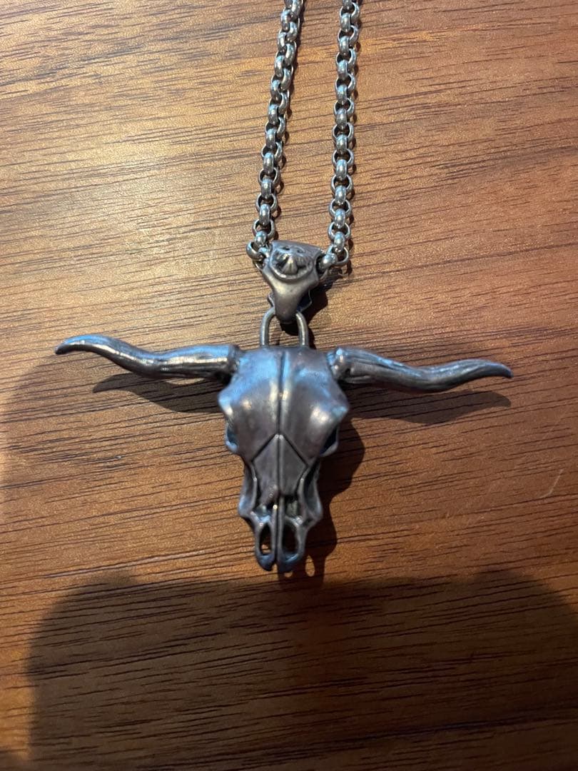 BIG HAND太陽刻印&バッファロースカル&オニキスリング　ネックレス
