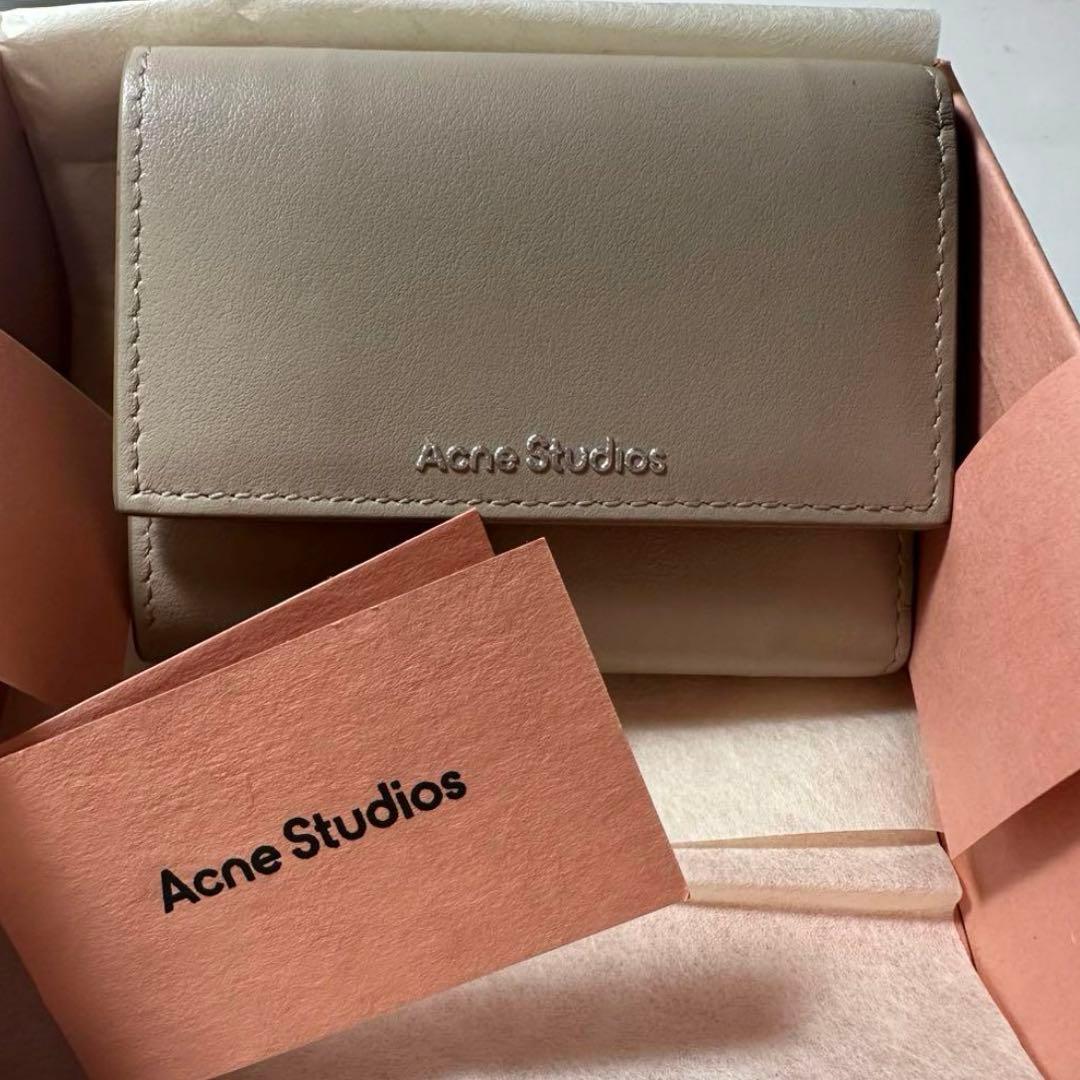 Acne studios 財布 3つ折り レザー ウォレット トープベージュ