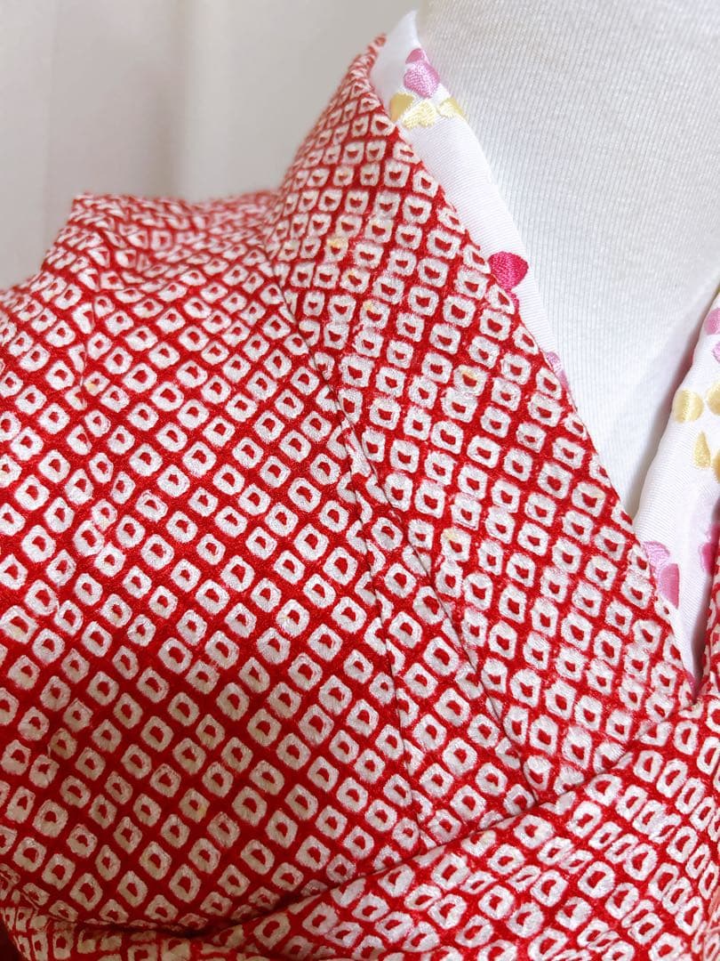 豪華逸品正絹セット♡七五三　3歳　女の子　一式　総絞り被布　赤