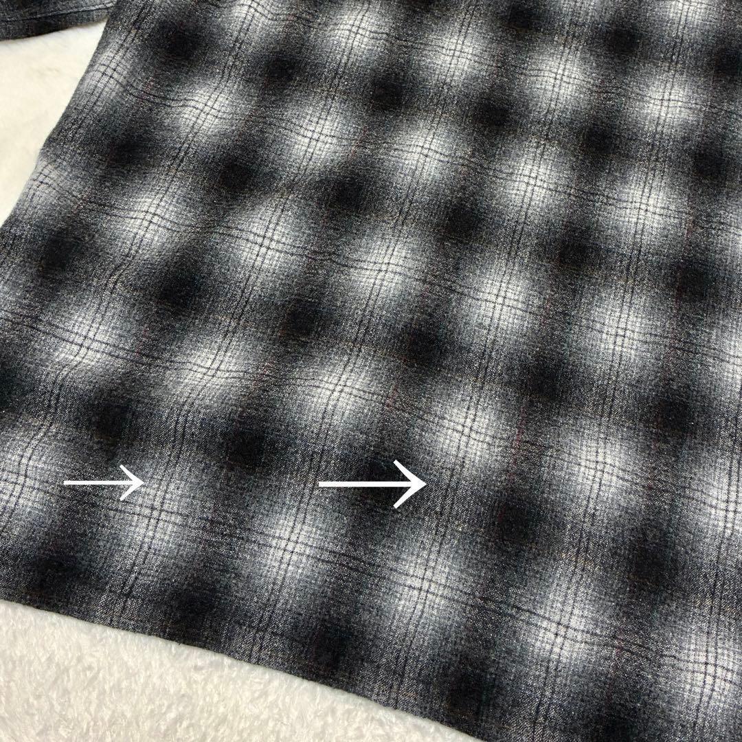 神配色！PENDLETON オンブレチェックボードシャツ 黒白灰 90s