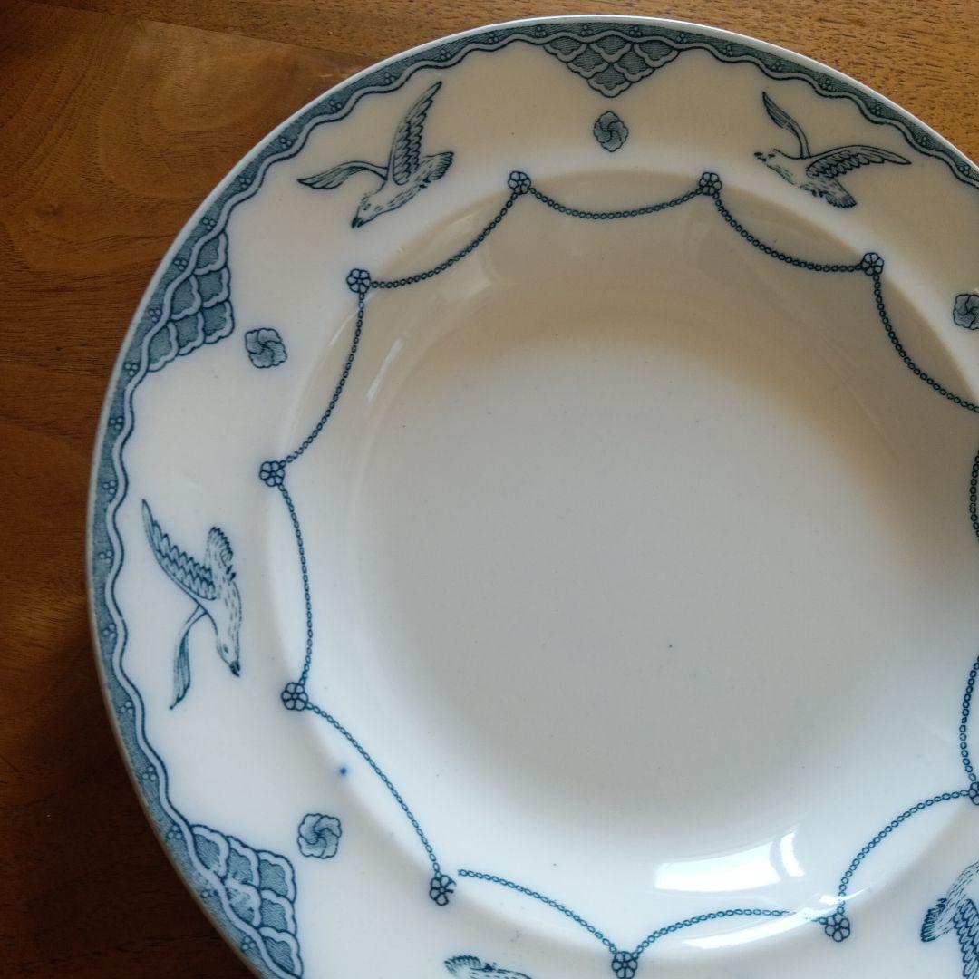 オーレスンド　グスタフスベリ　かもめ　アンティーク　23cm　スープ皿　２枚