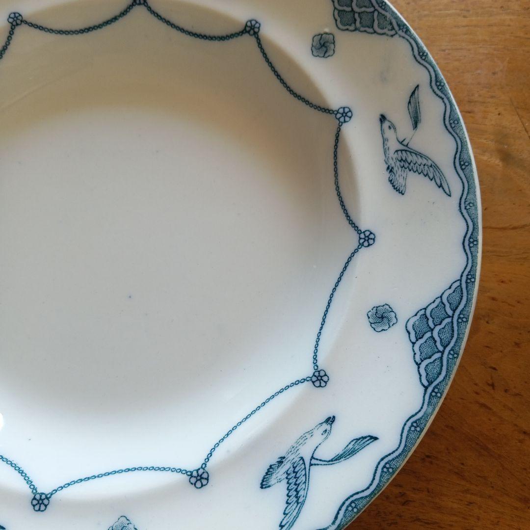 オーレスンド　グスタフスベリ　かもめ　アンティーク　23cm　スープ皿　２枚