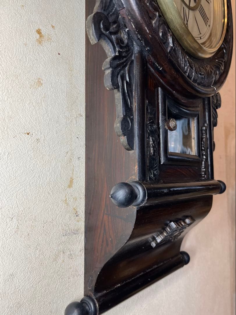 大型巻物　柱時計　古時計　振り子　レトロ　ゼンマイ　ボンボン　精工舎　ユンハンス