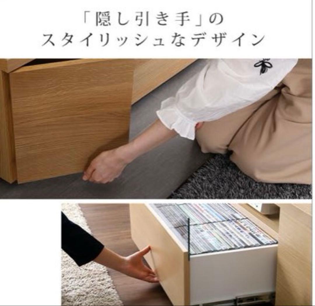 鏡面ホワイトテレビ台 シンプルデザイン