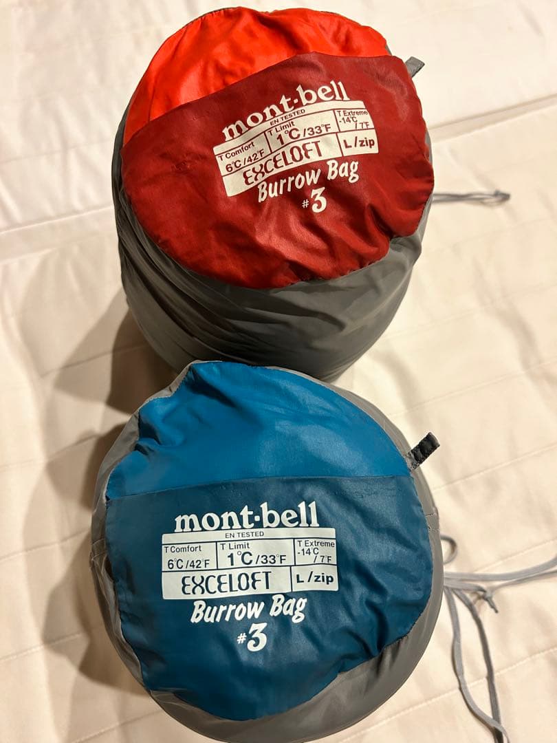 モンベル Burrow Bag #3 寝袋 2個セット
