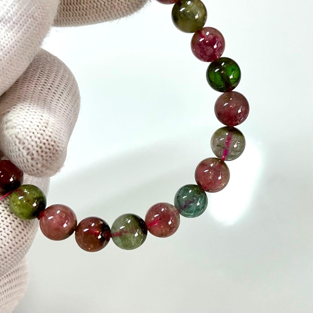 高品質　ウォーターメロントルマリンブレスレット　透明感あり　3