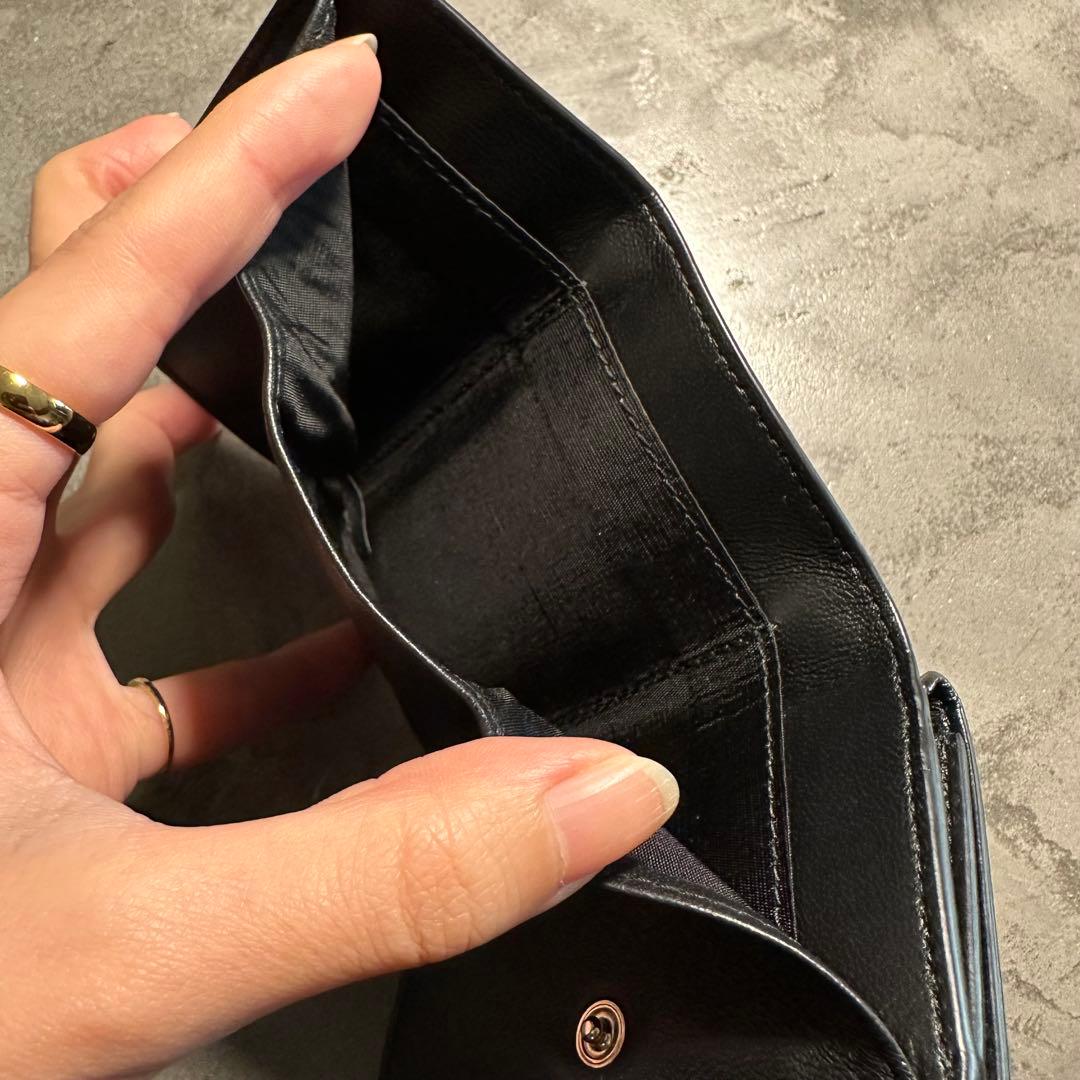 超美品 BALENCIAGA 三つ折り財布 ブラック