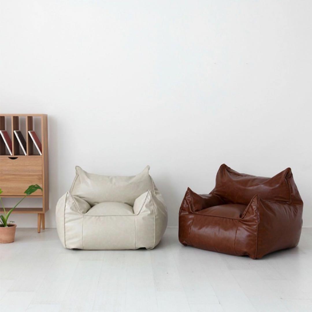 1人掛けソファー 合皮レザーブラウン