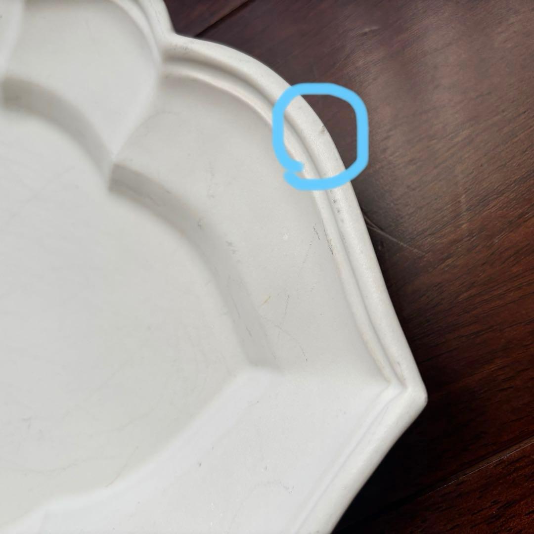 難あり　臼杵焼　オバール皿　L Usukiyaki 臼杵焼き　大皿　金継ぎ用