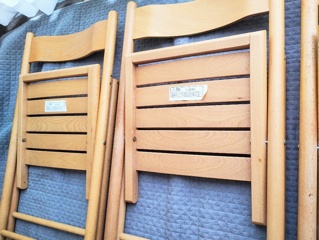 無印良品　折りたたみ木製椅子3脚　ウッドチェア