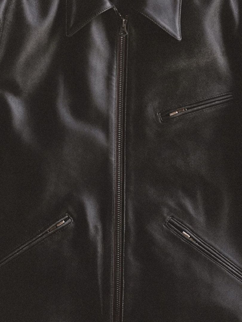【新品未使用Sサイズ】VINTAGE WASHED LEATHER ZIP