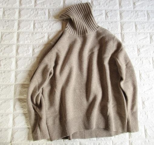 ユナイテッドアローズ 上質 カシミヤ混 コクーン タートル ニット ベージュ