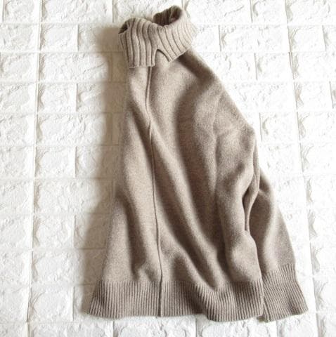 ユナイテッドアローズ 上質 カシミヤ混 コクーン タートル ニット ベージュ