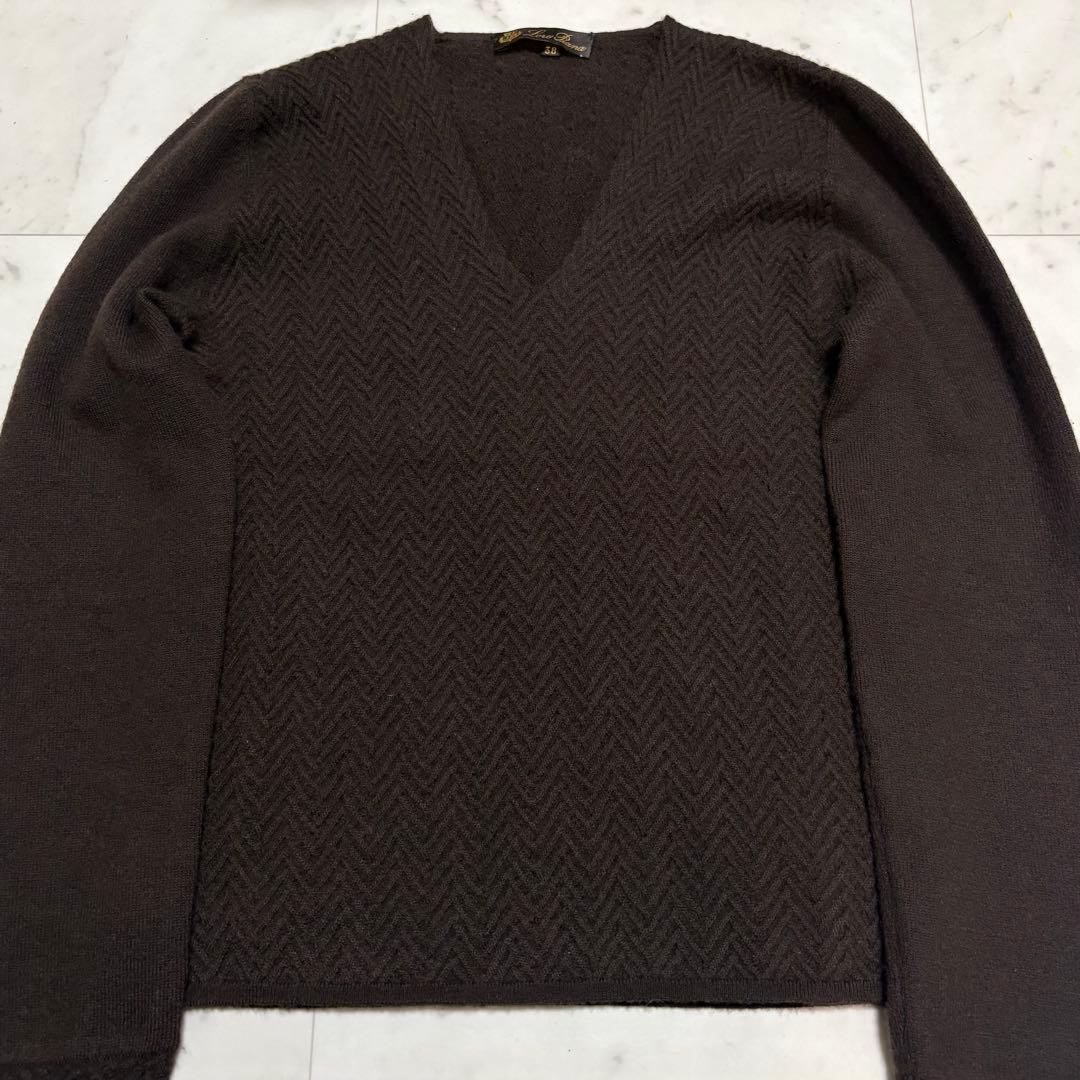 美品 ロロピアーナ イタリア製 カシミヤ95% 長袖Vネック ニット セーター