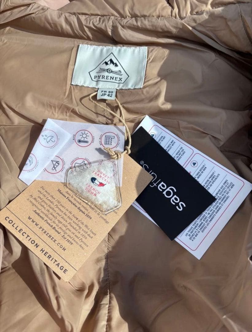 新品✨️PYRENEX ピレネックス ダウンジャケット ベージュ サイズ42