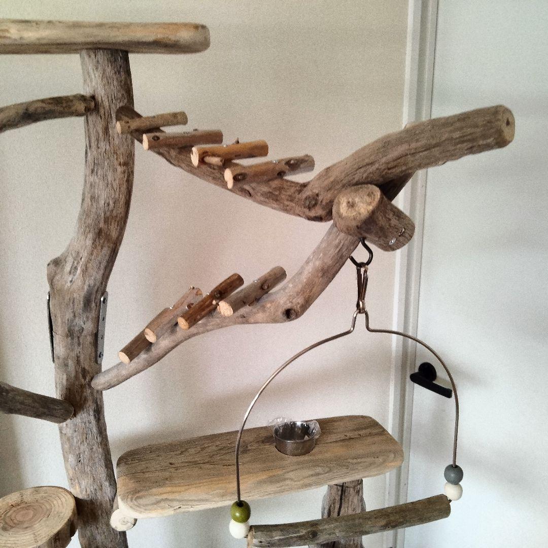 ことり バードアスレチックジム大型 天然木 自然木 流木 止まり木 インコ