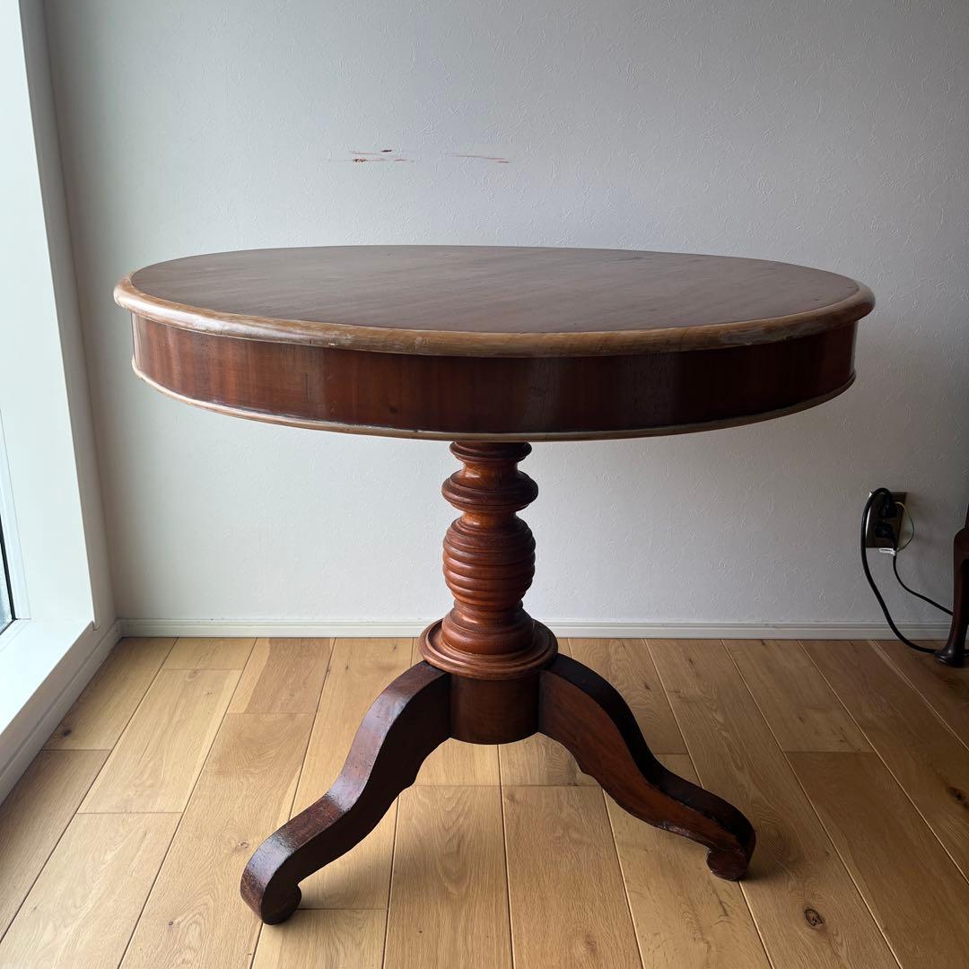 英国製　チーク材　アンティーク　ダイニングテーブル