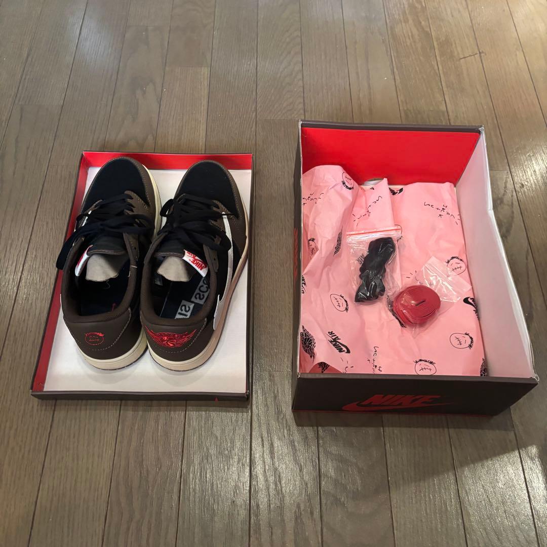 【1度のみ使用】　トラヴィススコット　ナイキ エアジョーダン1 ロー　ダークモカ