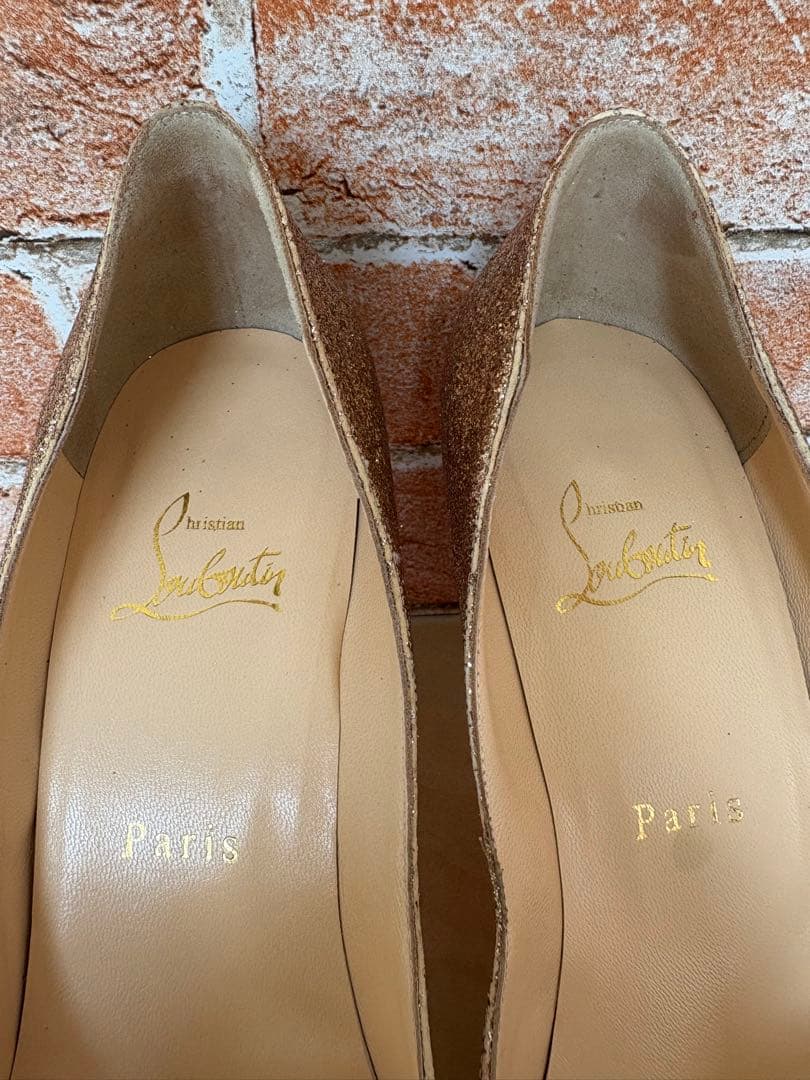 ✨クリスチャンルブタン✨ゴールド ハイヒール25cm結婚式・パーティ