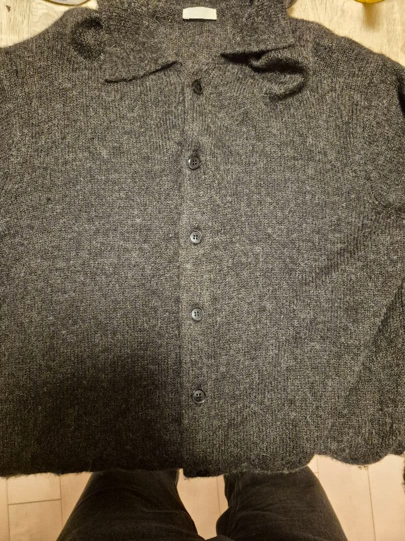 Alpaca Knit Shirt Cardigan M サイズ