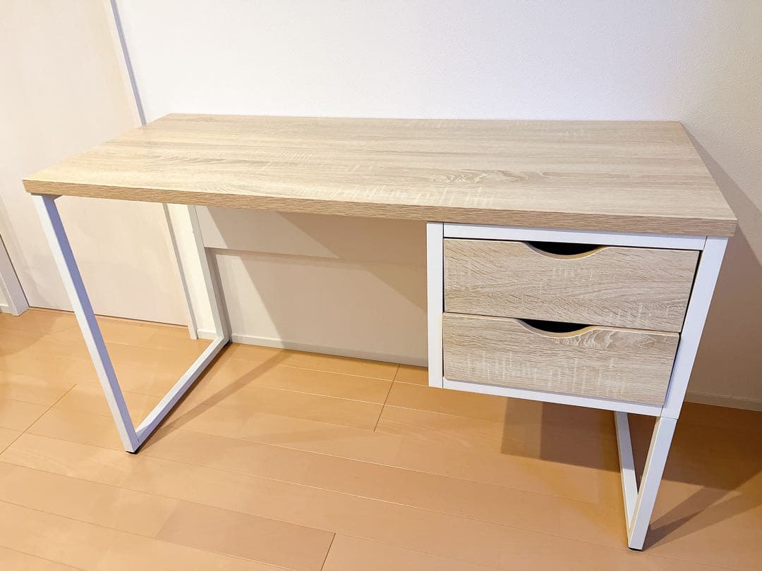 デスク パソコンデスク Norzy ナチュラル 幅120cm 引き出し付き