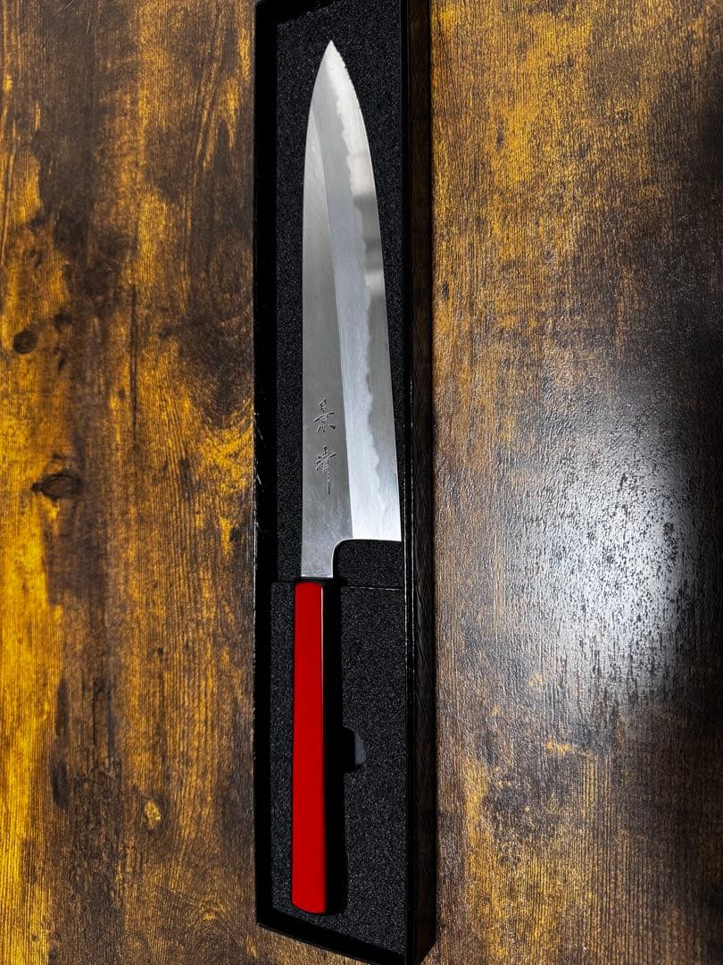 景清 KAGEKIYO 白紙一号 漆赤呂 和牛刀 (240mm)