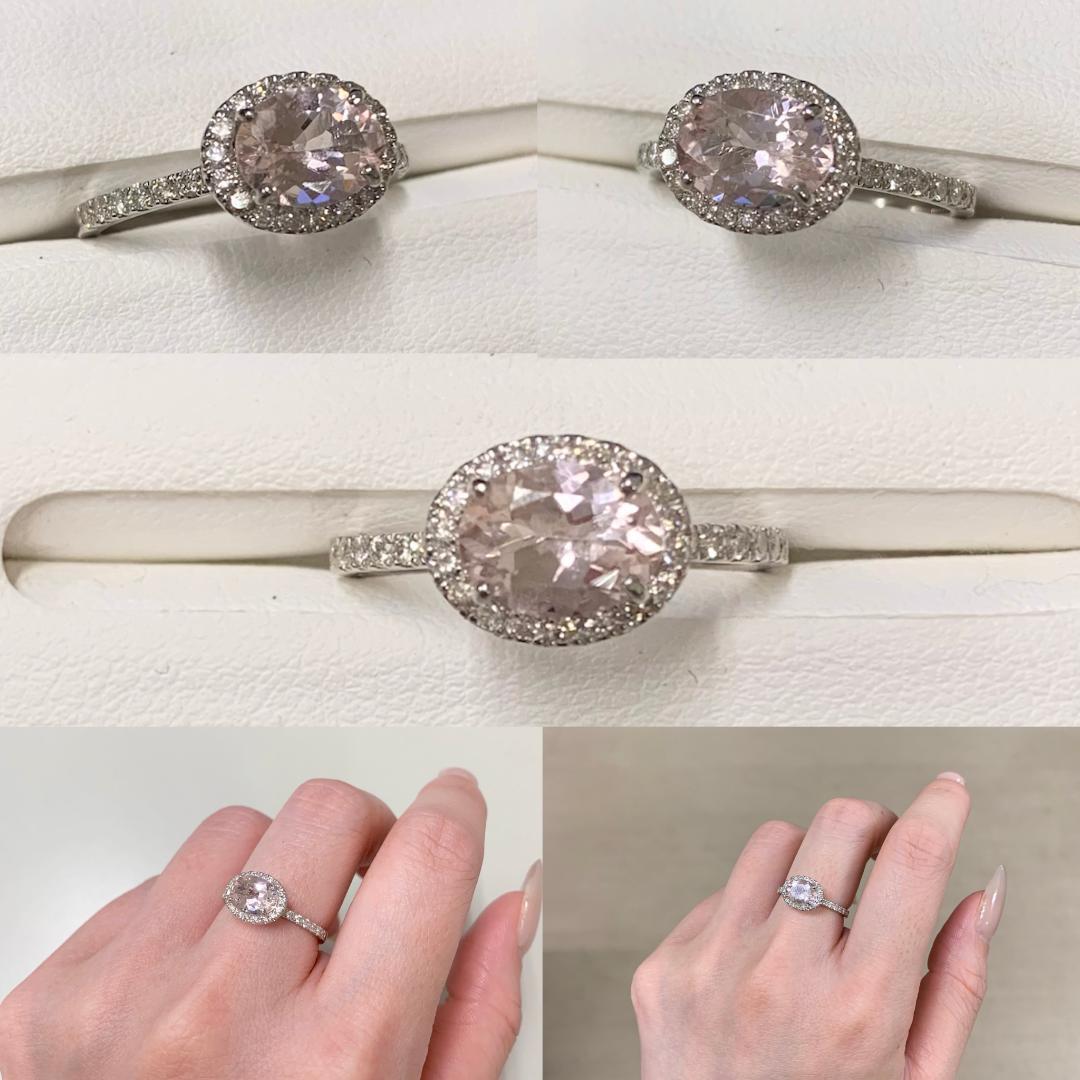 新品 モルガナイト ダイヤモンド リング 1.05ct Pt950