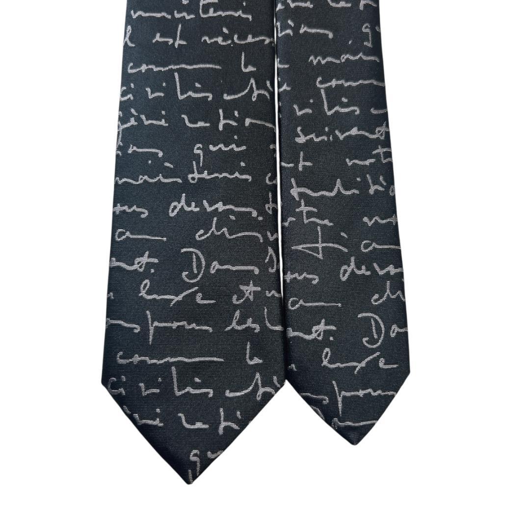 希少　ディオールオム 　スクリプト 細身 シルク ネクタイ ナロータイ　ブラック