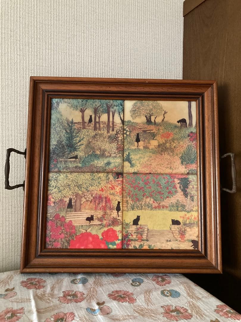 アンティーク　ティートレー　トレイ　キッチントレイ