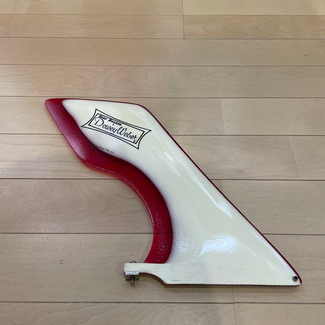 まっちゃん専用Dewey Weber サーフボードフィン 白/赤 10インチ