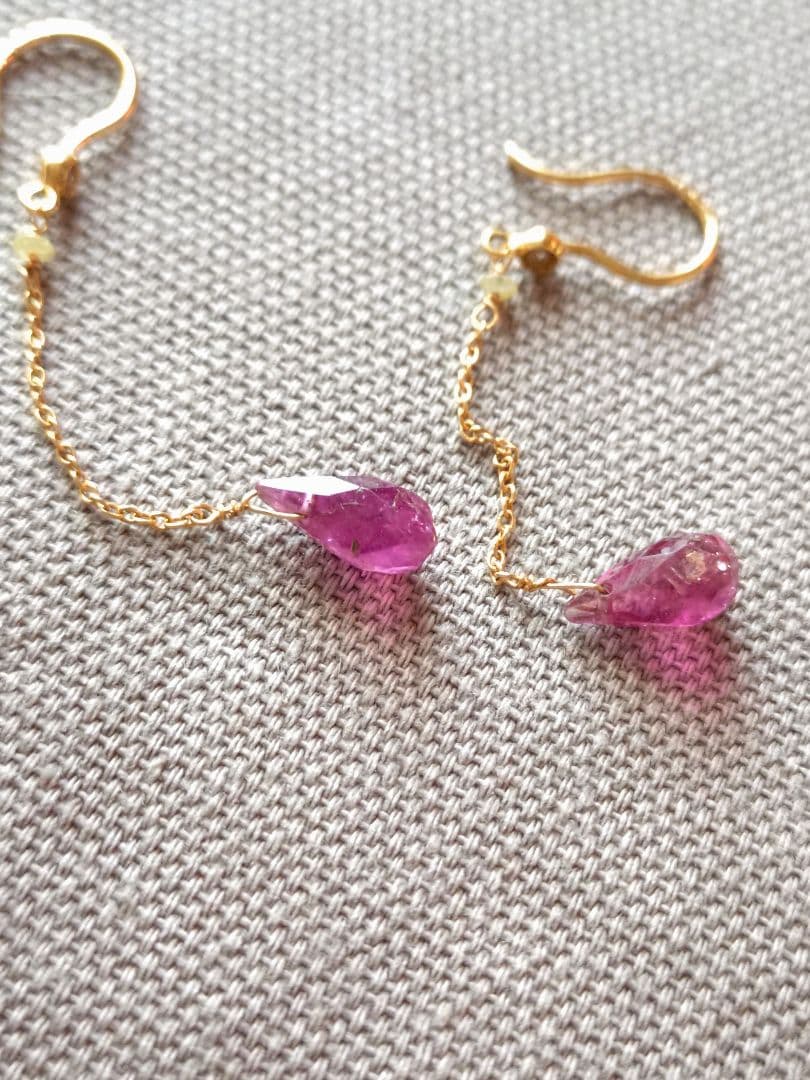 ボンマジックジュエリー☆ロングピアス☆ピンクトルマリン☆