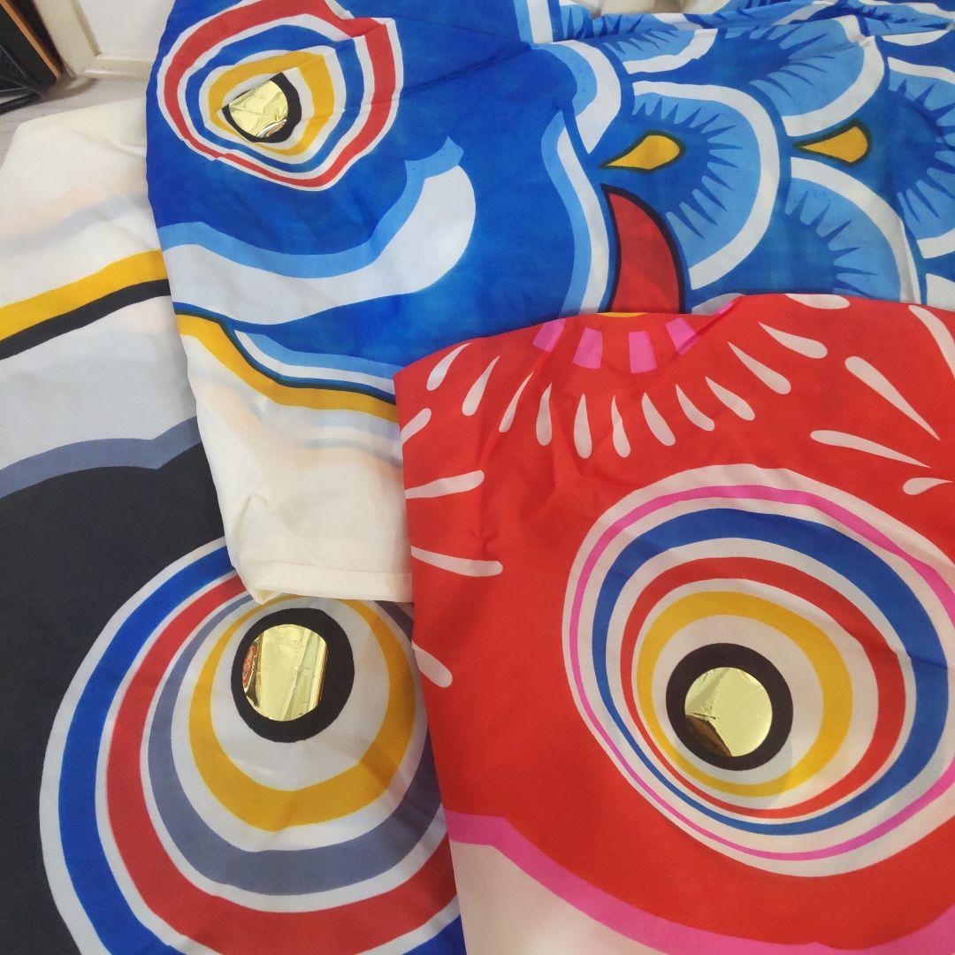 大幅値下げ 鯉のぼり 4メートル 筆頭3本＋吹き流しレトロ　ナイロン製東レ東旭印