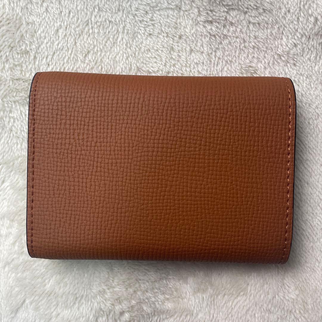 極美品 LOEWE ロエベ トライフォールドウォレット 三つ折り財布 ブラウン