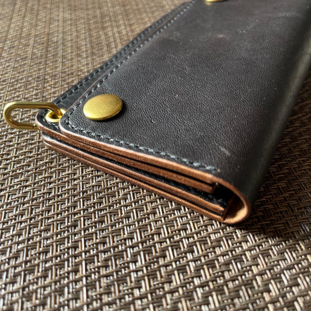 MARYAM ホースフロント ミドルトラッカーウォレット 茶芯