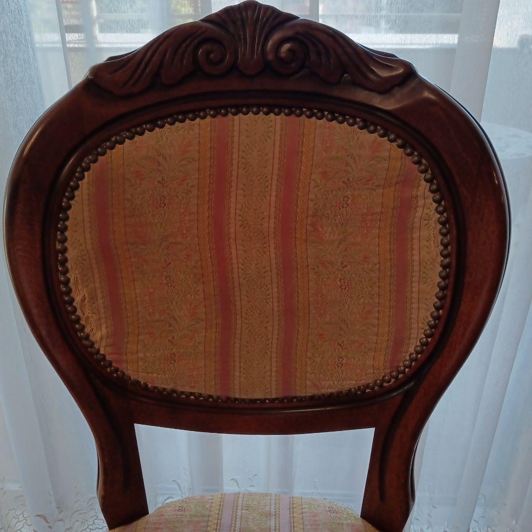 ③猫脚★エレガント★ヨーロピアン★ピンクストライプ布張り★ヴィンテージ★